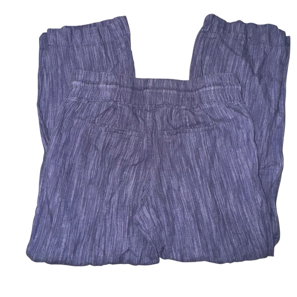 ATHLETA Cabo Linen Wide Leg Pants Blue Relaxed Resort wear Coastal grandma Sz 8 - Picture 6 of 14